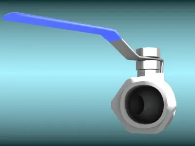 Water valve Low-poly 3D model