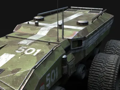 Technical Vehicle transporter Source Files Attached 8K Textures Low-poly 3D model