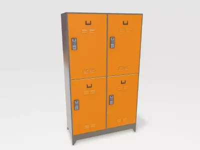 Locker metal Low-poly 3D model purchase
