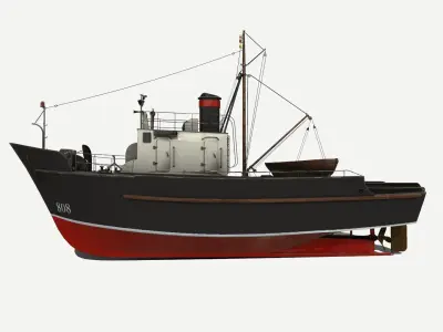 Fishing boat PBR Low-poly 3D model by we3d1234