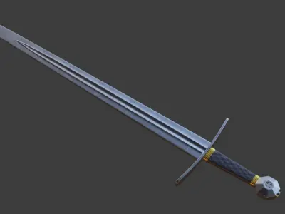 Knight Sword Low-poly 3D model