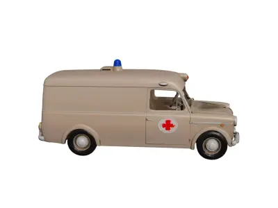 1950 Vintage Ambulance Classic Emergency Response Vehicle 3D model