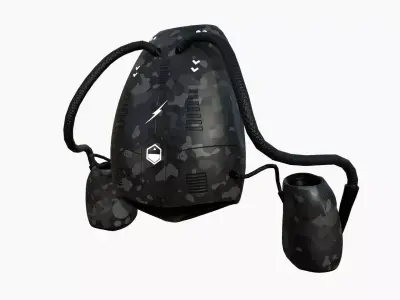 Jetpack I09 Black Camouflage - SciFi Character Design Low-poly 3D model