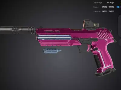 Pink Pistol 3D model buy