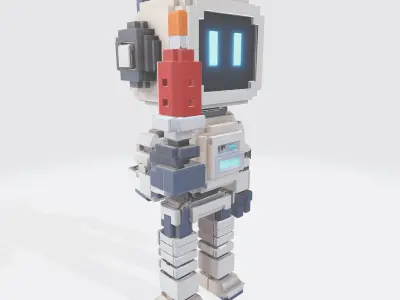 Robot Character N8 Low-poly 3D model