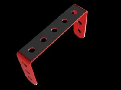 Double angle strip 5x3x3 - Meccano part Free 3D model