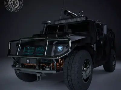 GAS-233014 CTC Tiger army truck 3d model Low-poly 3D model