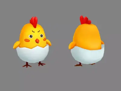 Cartoon chicken Low-poly 3D model buy