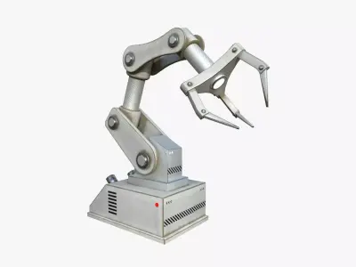 Robotic Hand A05 White - Machinery Industrial Design Low-poly 3D model