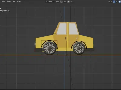 Low pol car model cartoon car Free low-poly 3D model