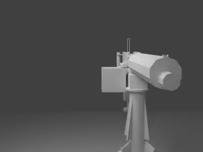 Vickers-Maxim Machine Gun WWI Free low-poly 3D model