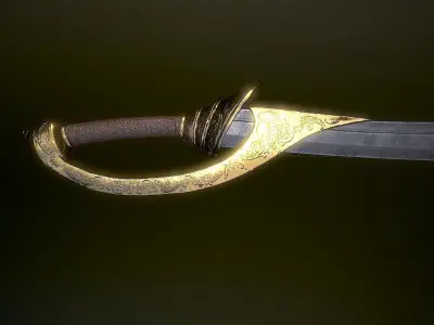 Pirate Saber Low-poly 3D model purchase