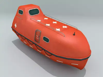 Enclosed Lifeboat Low-poly 3D model
