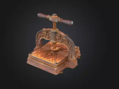Antique Book Press Low-poly 3D model