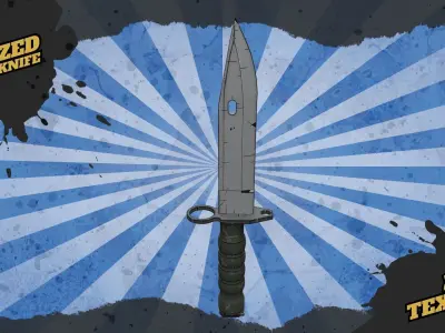 Stylized Knife Low-poly 3D model buy