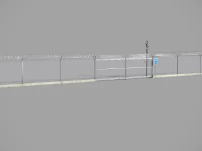 Barbed Wire Fence 3D model get
