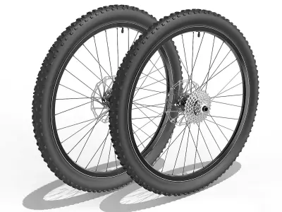 Bicycle Front and Back Wheel 27-5 inch 3D model
