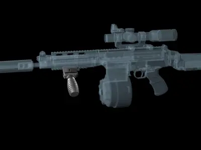 FAB DEFENSE T FS Tactical Horizontal Vertical Grip Low-poly 3D model
