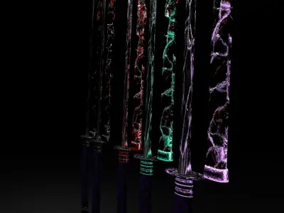 Overloaded Katanas 3D model