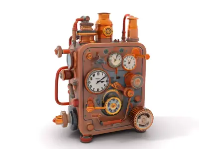 Steampunk Copper Gadget model pack Low-poly 3D model purchase