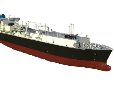 LNG terminal  FSRU 3D model