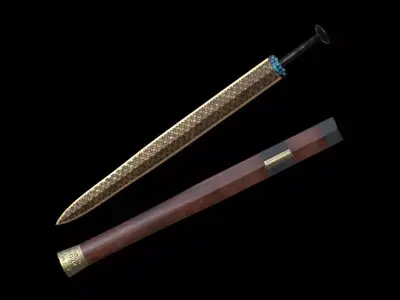 Ancient Chinese Sword Free low-poly 3D model