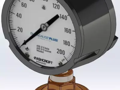 Ashcroft Gauge with isolator  3D model
