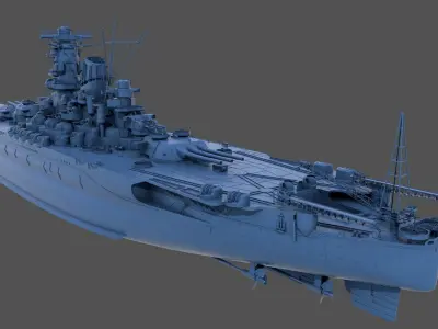 BATTLESHIP YAMATO - Personal license - 1-200 scale 3D print model