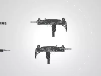 Low Poly Weapon Pack  Vertex Color  Color Palette Low-poly 3D model