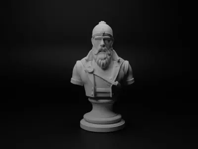 Time Traveler Warrior Bust Chess 3D print model