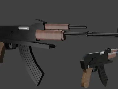 ak47gun Low-poly 3D model