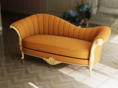 Furniture Sofa Chaise Lounge Low-poly 3D model
