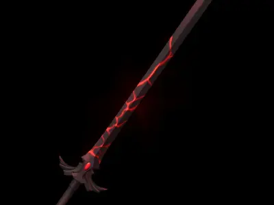 Handpainted Fantasy Black Sword Low-poly 3D model
