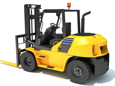 Pneumatic Tire Forklift 3D model