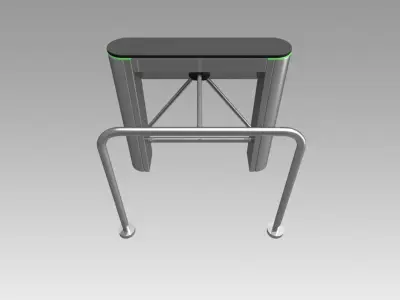 Turnstile tripod trilock with pipe fencing 3D model