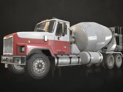 Classic Mixer Truck Low-poly 3D model