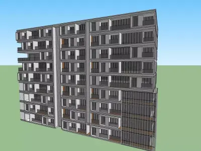 modern commercial building sketchup model 3D model