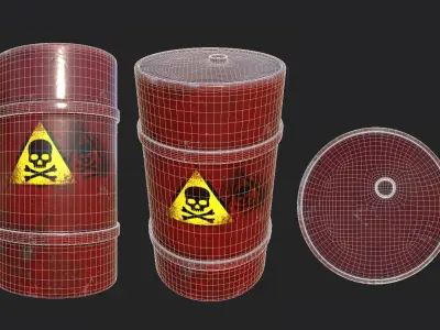 steel drum  Low-poly 3D model