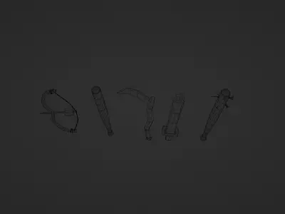 Lowpoly weapon assets pack Low-poly 3D model