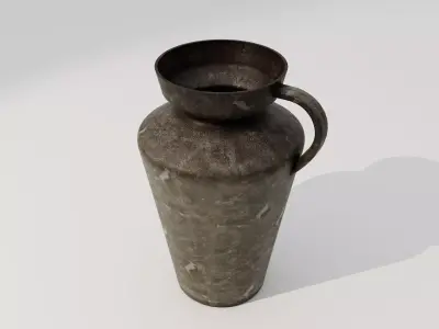 Elegant Ceramic Clay Vase Low-poly 3D model