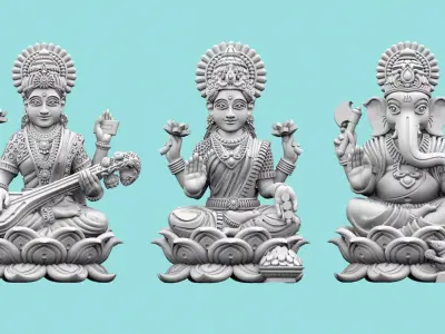 LaxmiJi SarswatiJi  GaneshJi 3D print model