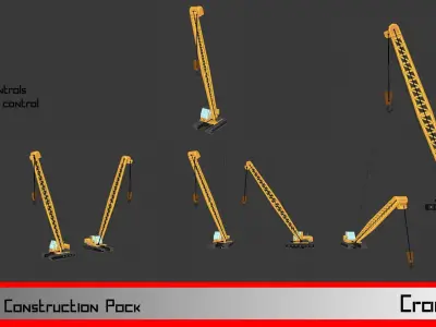 LowPoly Construction Vehicle Pack Low-poly 3D model