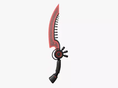 SciFi Dagger A04 Black Red - Sci Fi Weapon Design Low-poly 3D model
