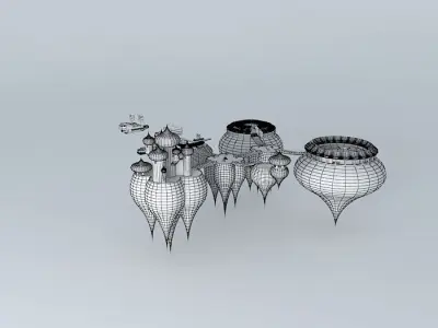 Fantasy floating world Free 3D model