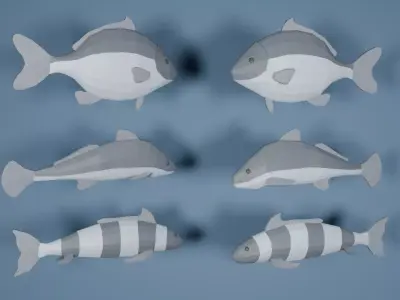 Low Poly Fish Free low-poly 3D model