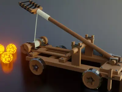 catapult Low-poly 3D model by hrishikesh-chatte