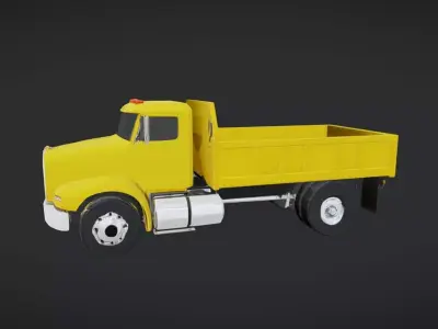 yellow dump truck 3D model