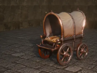 Medieval Cart 3D model shop