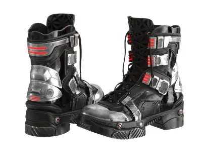 Cyberpunk Boots 4 colors 3D model