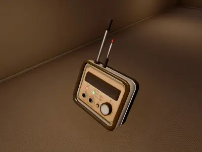 Retro Radio and Batteries - PBR Low-poly 3D model